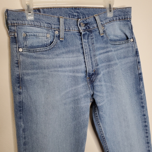 Levi's Blue Medium Wash 513 Slim Straight Leg Denim Jeans - Picture 6 of 13